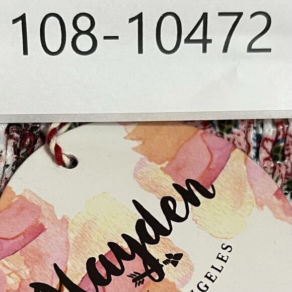 Hayden Los Angeles Smocked Floral Top Womens Plus Size 1XL Ruffle Boho NEW - Picture 9 of 9